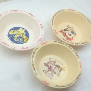 Kellogg's Vintage Cereal Bowls Lot Of 3